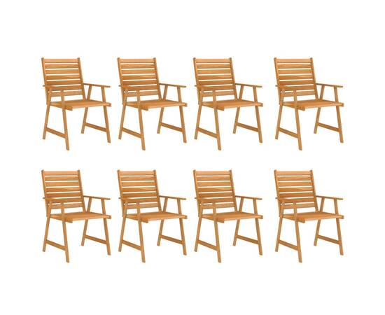 Set mobilier de grădină, 9 piese, lemn masiv de acacia, 4 image