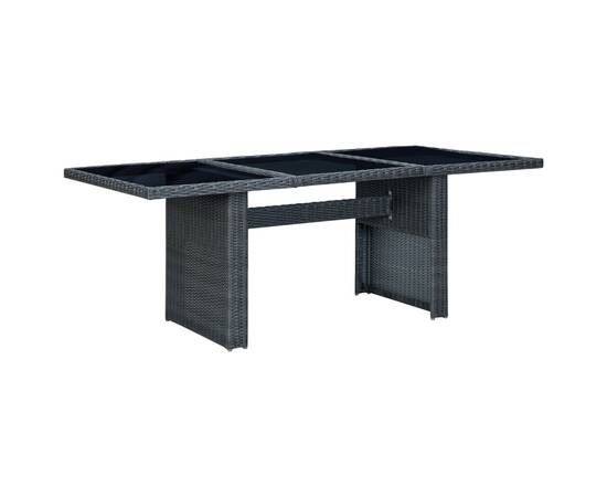 Set mobilier exterior cu perne, 7 piese, gri închis, poliratan, 9 image