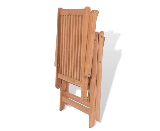 Set mobilier exterior cu scaune pliabile 7 piese lemn tec masiv, 11 image