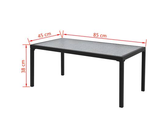 Set mobilier de grădină, 4 piese, negru, textilenă, 8 image