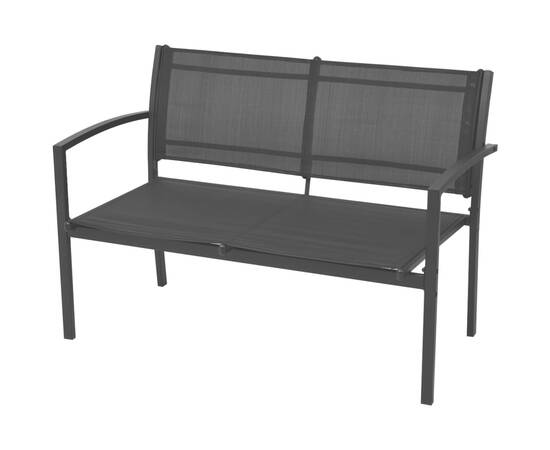 Set mobilier de grădină, 4 piese, negru, textilenă, 4 image