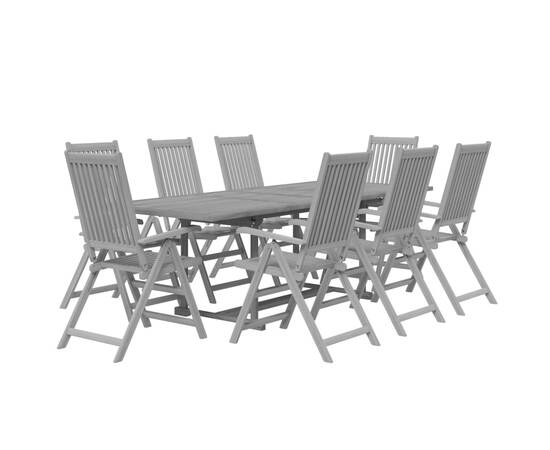 Set mobilier de grădină, 9 piese, lemn masiv de acacia, 3 image