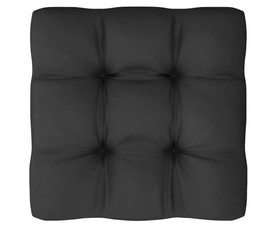 Set mobilier grădină cu perne, 10 piese, negru, lemn masiv pin, 6 image