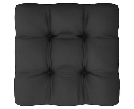 Set mobilier grădină cu perne, 8 piese, negru, lemn masiv pin, 6 image