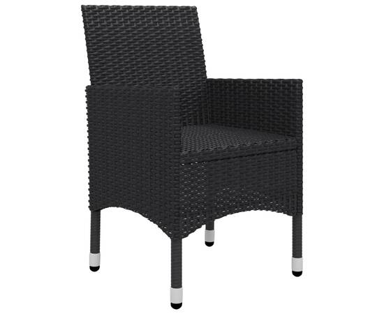 Set mobilier de grădină, 9 piese, negru, 9 image