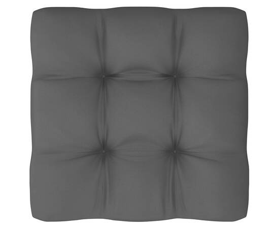 Set mobilier de grădină cu perne 8 piese, negru, lemn masiv pin, 7 image