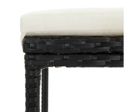 Set mobilier bar de grădină cu perne, 16 piese, negru poliratan, 11 image