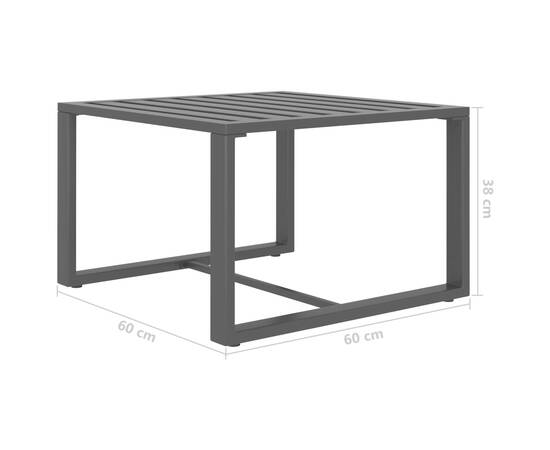 Set mobilier de grădină cu perne, 6 piese, antracit, aluminiu, 5 image