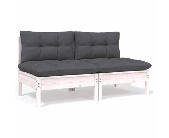 Set mobilier de grădină cu perne, 6 piese, lemn masiv pin, 6 image