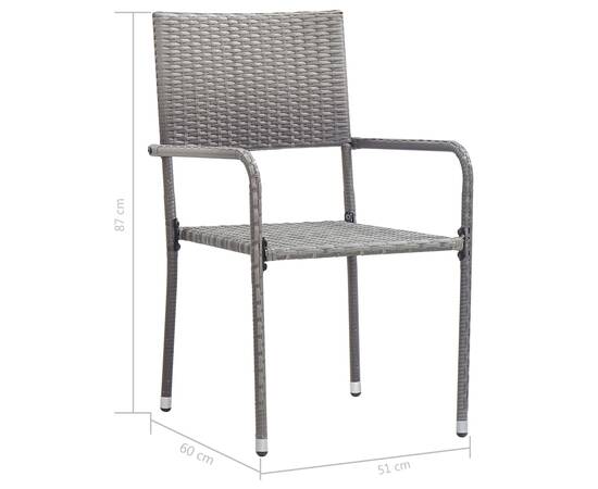 Set mobilier pentru grădină, 5 piese, gri, 8 image