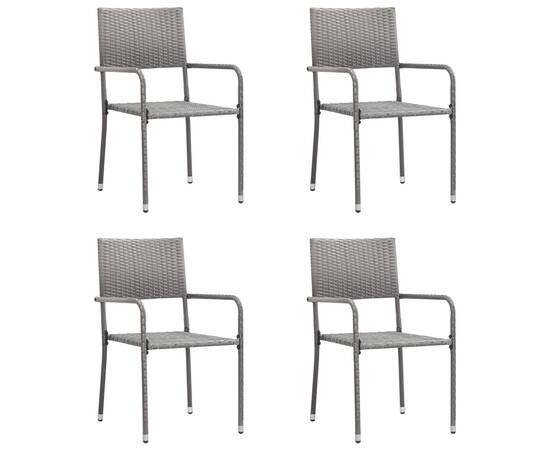 Set mobilier pentru grădină, 5 piese, gri, 2 image