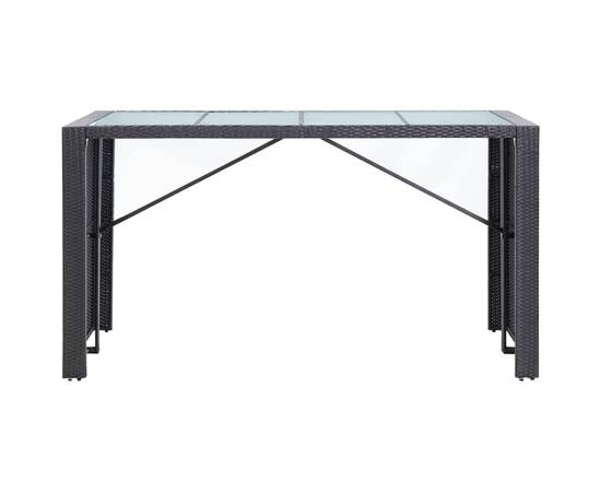 Set mobilier de bar de exterior, negru, poliratan, 3 image