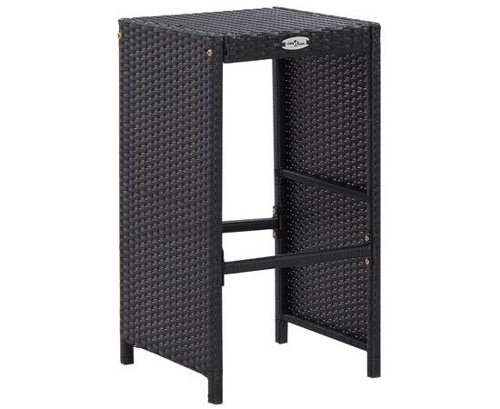 Set mobilier de bar de exterior, negru, poliratan, 9 image