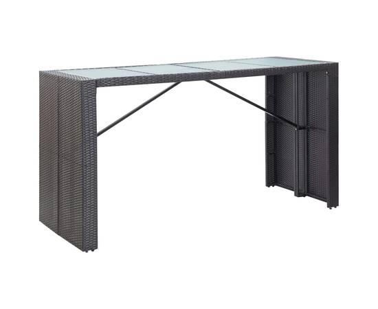 Set mobilier de bar de exterior, negru, poliratan, 2 image