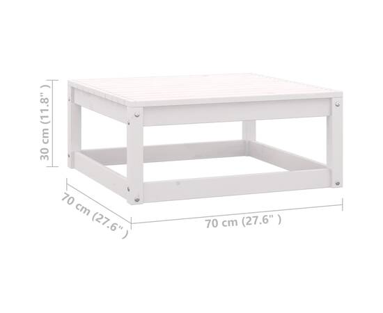 Set mobilier de grădină cu perne, 12 piese, alb, lemn masiv pin, 11 image