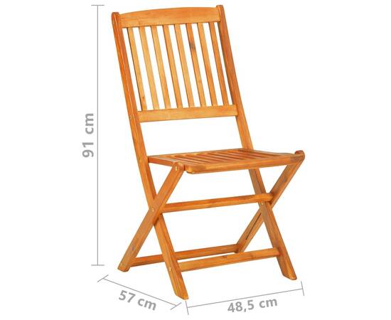 Set mobilier de grădină pliabil, 5 piese, lemn masiv acacia, 7 image