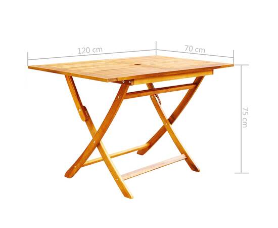 Set mobilier de grădină pliabil, 5 piese, lemn masiv acacia, 8 image