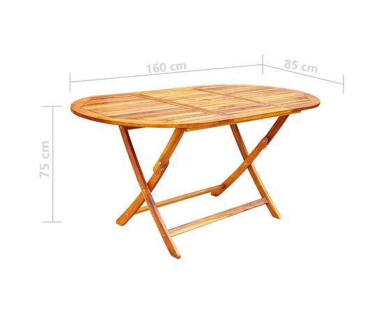 Set mobilier de grădină pliabil, 9 piese, lemn masiv acacia, 8 image