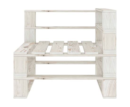 Set mobilier grădină din paleți,alb, 9 piese, lemn, 9 image