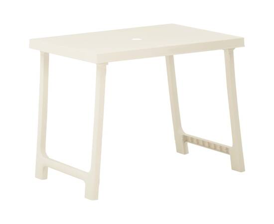 Set mobilier de bistro pliabil, 3 piese, alb, plastic, 9 image