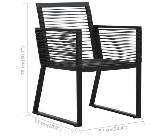 Set mobilier de exterior, 3 piese, negru, ratan pvc, 11 image