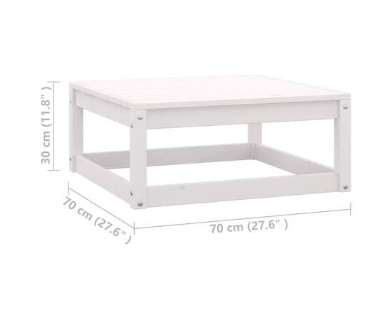 Set mobilier de grădină cu perne, 12 piese, alb, lemn masiv pin, 10 image