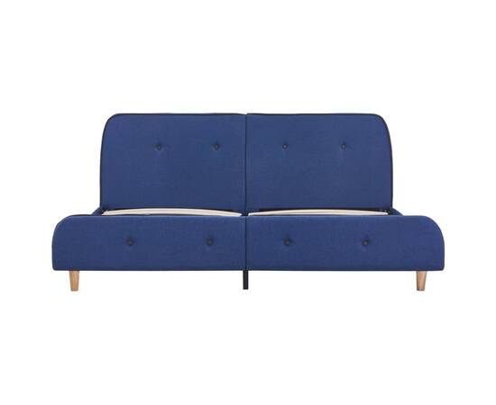 Cadru de pat, albastru, 160 x 200 cm, material textil, 3 image