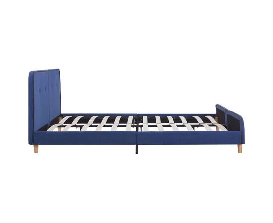 Cadru de pat, albastru, 160 x 200 cm, material textil, 4 image