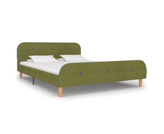 Cadru de pat, verde, 140 x 200 cm, material textil