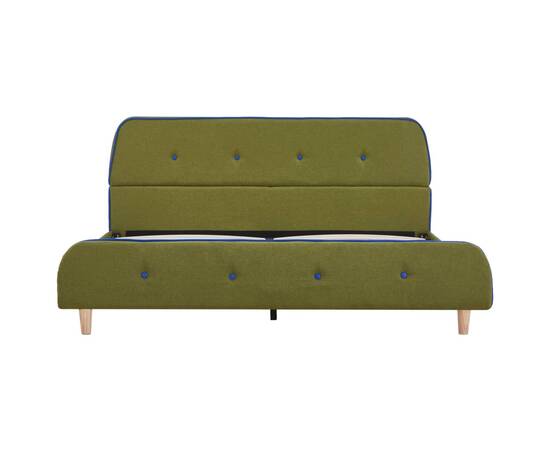 Cadru de pat, verde, 140 x 200 cm, material textil, 3 image