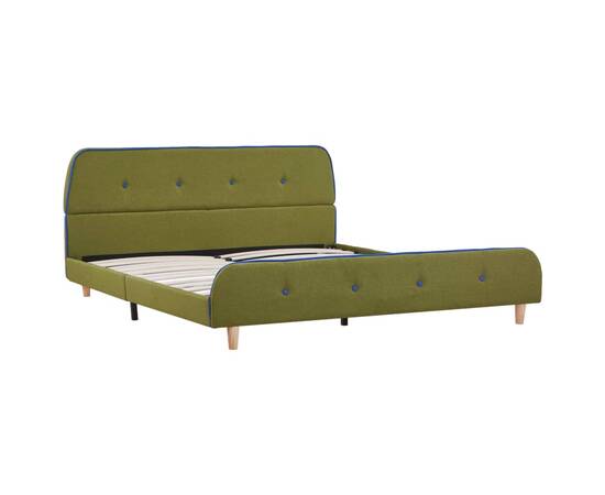 Cadru de pat, verde, 140 x 200 cm, material textil, 2 image
