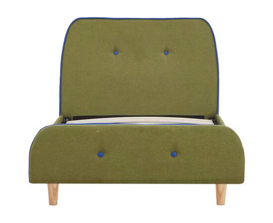 Cadru de pat, verde, 90 x 200 cm, material textil, 3 image