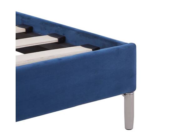 Cadru de pat cu led-uri, albastru, 160x200 cm, material textil, 7 image