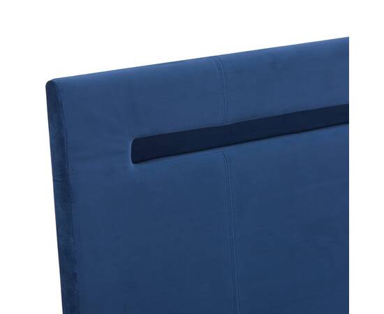 Cadru de pat cu led-uri, albastru, 160x200 cm, material textil, 6 image