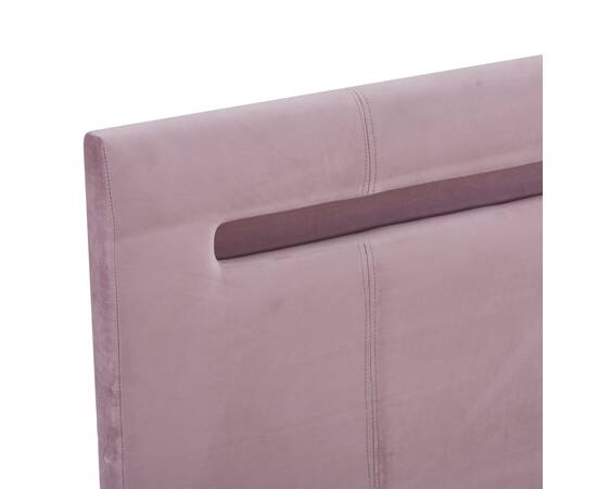 Cadru de pat cu led-uri, roz, 180 x 200 cm, material textil, 6 image