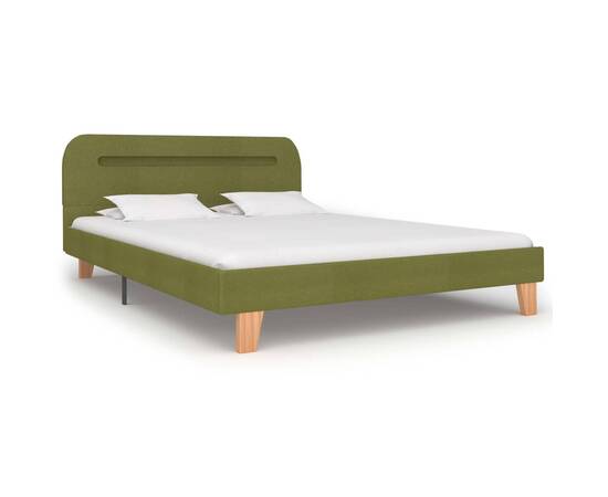 Cadru de pat cu led-uri, verde, 140 x 200 cm, material textil, 2 image