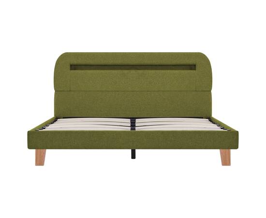 Cadru de pat cu led-uri, verde, 140 x 200 cm, material textil, 4 image