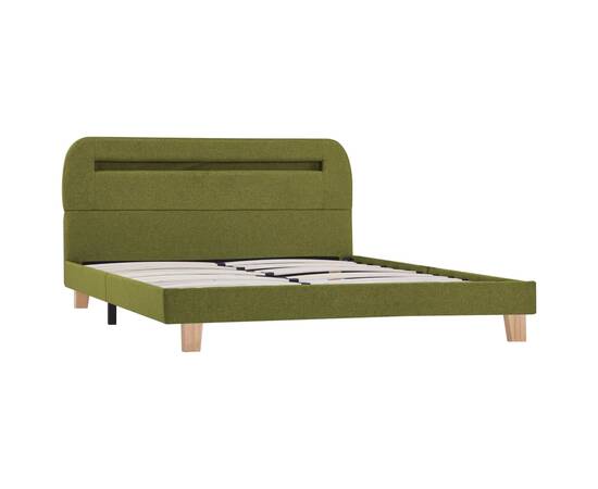 Cadru de pat cu led-uri, verde, 140 x 200 cm, material textil, 3 image
