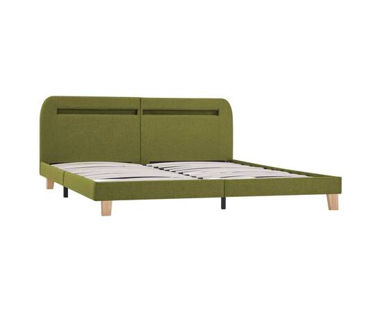 Cadru de pat cu led-uri, verde, 180 x 200 cm, material textil, 3 image
