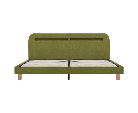 Cadru de pat cu led-uri, verde, 180 x 200 cm, material textil, 4 image