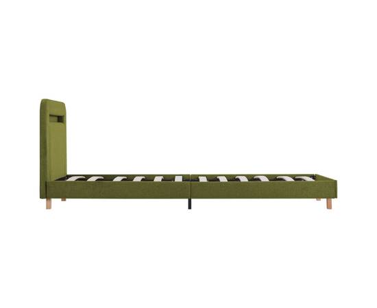 Cadru de pat cu led-uri, verde, 90 x 200 cm, material textil, 5 image