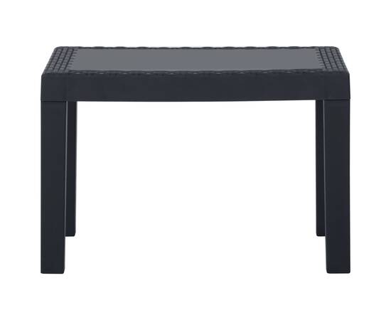 Set mobilier de grădină cu perne, 3 piese, gri, plastic, 5 image