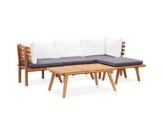 Set mobilier de grădină, 5 piese, lemn masiv de acacia