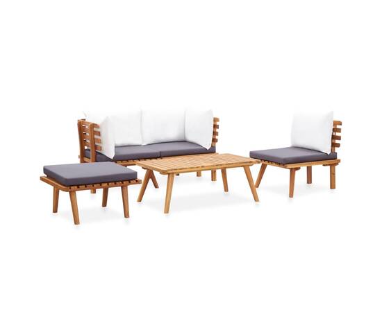 Set mobilier de grădină, 5 piese, lemn masiv de acacia, 2 image