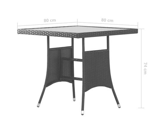 Set mobilier de grădină, 5 piese, negru, poliratan, 10 image