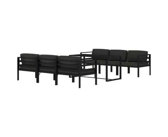 Set mobilier de grădină cu perne, 7 piese, antracit, aluminiu, 3 image