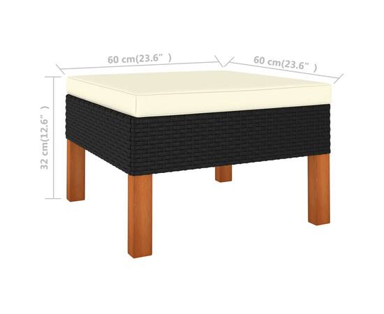 Set mobilier grădină 10 piese negru, poliratan și lemn eucalipt, 9 image