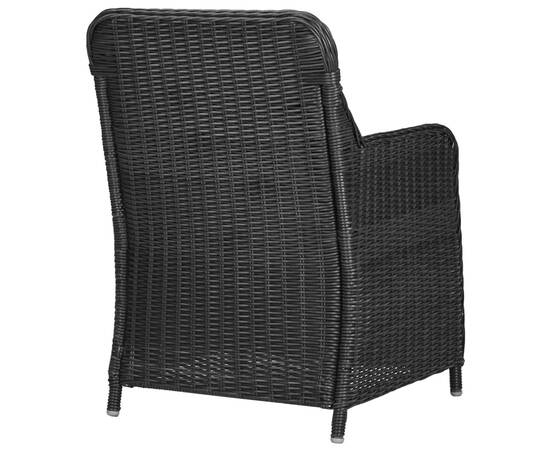 Set mobilier de exterior, 9 piese, negru, poliratan, 10 image