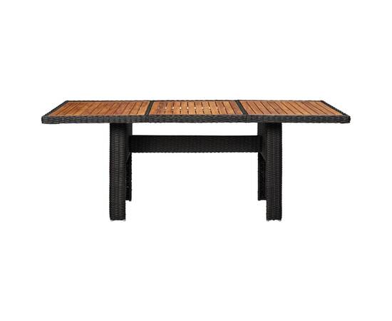 Set mobilier de exterior, 9 piese, negru, poliratan, 3 image