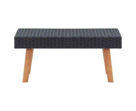 Set mobilier de grădină cu perne, 2 piese, negru, poliratan, 4 image